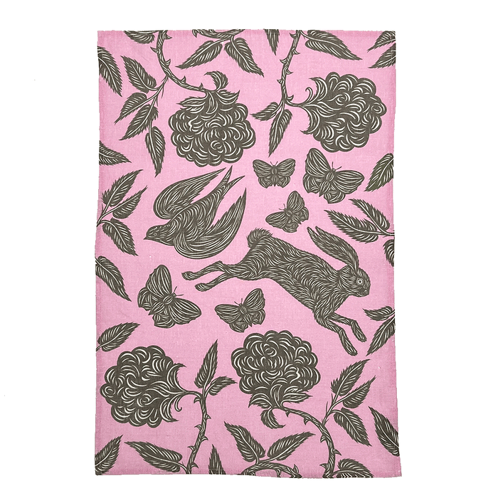PATCH NYC Hawthorn Garden Peony Linen Tea Towel