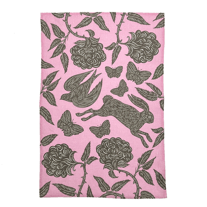 PATCH NYC Hawthorn Garden Peony Linen Tea Towel