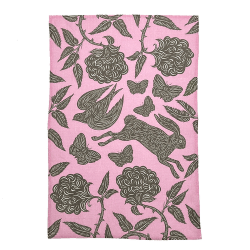 PATCH NYC Hawthorn Garden Peony Linen Tea Towel