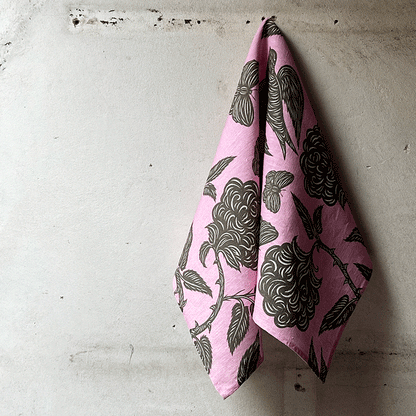 PATCH NYC Hawthorn Garden Peony Linen Tea Towel