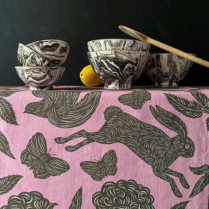 PATCH NYC Hawthorn Garden Peony Linen Tea Towel