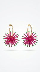 Pendientes de aro con esfera de cuentas multicolor +2 colores