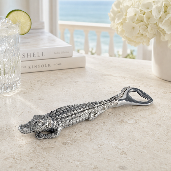 Pewter Alligator Handle Bottle Opener 2