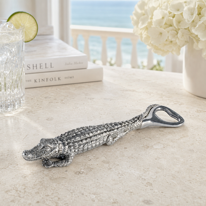 Pewter Alligator Handle Bottle Opener 2