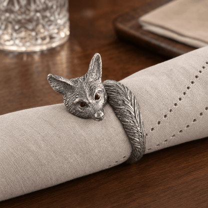 Pewter Fox Napkin Ring 3