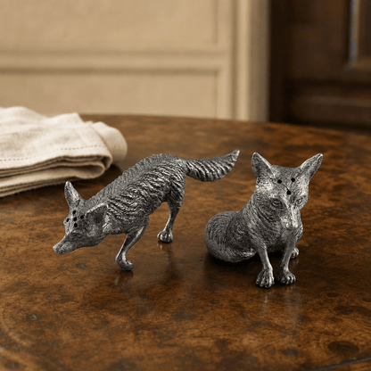 Pewter Foxes Salt & Pepper Set 3