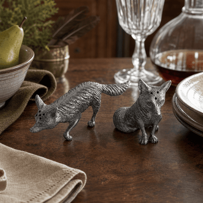 Pewter Foxes Salt & Pepper Set 6