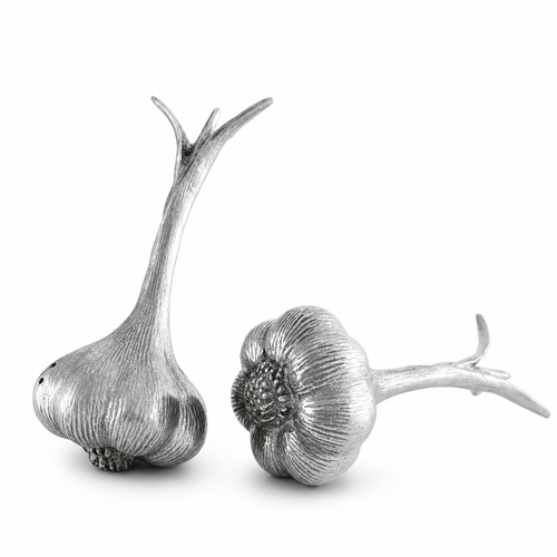 Pewter Garlic Salt & Pepper Set 1