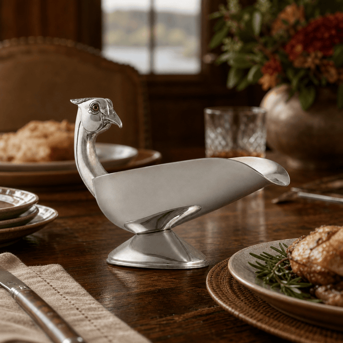 Pheasant  Handle Stainless Steel Gravy / Sauce Server 7