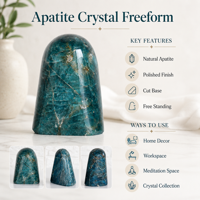 Polished Apatite Freeform Crystal (Strength and Clarity)