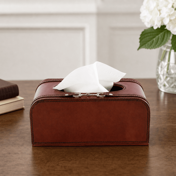 Premium Genuine Leather Bit Tissue Box 10