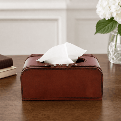 Premium Genuine Leather Bit Tissue Box 10