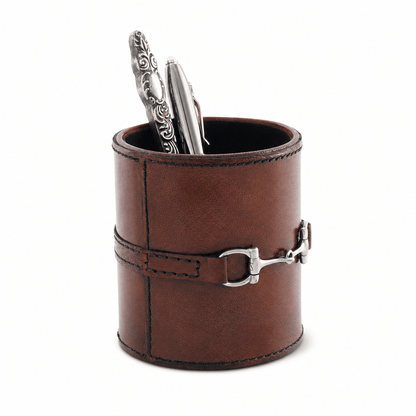 Premium Genuine Leather Stirrup Office Pen Holder 8
