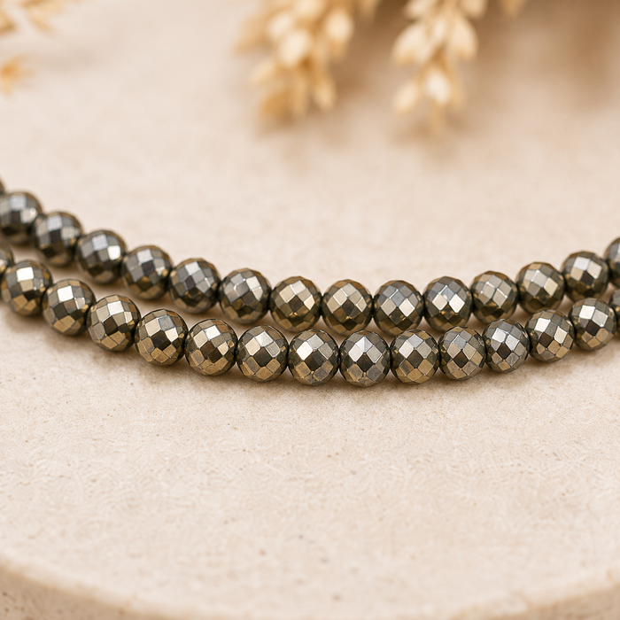 Pyrite Anklet 3mm – Natural Gemstone Jewelry for Protection, Balance & Positive Energy