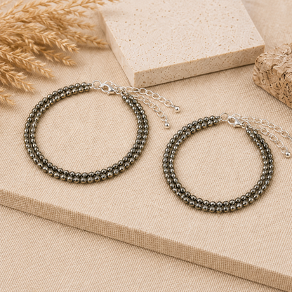 Pyrite Anklet 3mm – Natural Gemstone Jewelry for Protection, Balance & Positive Energy