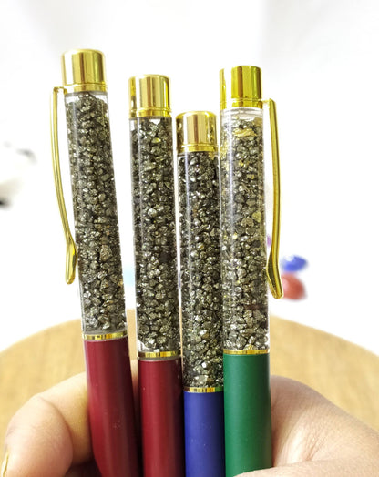 Pyrite Crystal Pen, Manifestation Pen, Healing Pen.