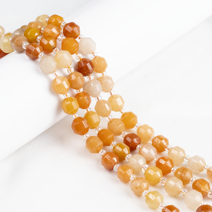 Red Aventurine Faceted Prism Cut Beads For Jewelry Making