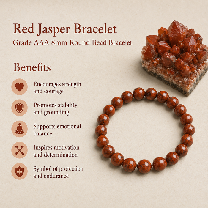 Red Jasper Bracelet | Red Jasper Crystal Bracelet (Manifestation and Inner Peace)