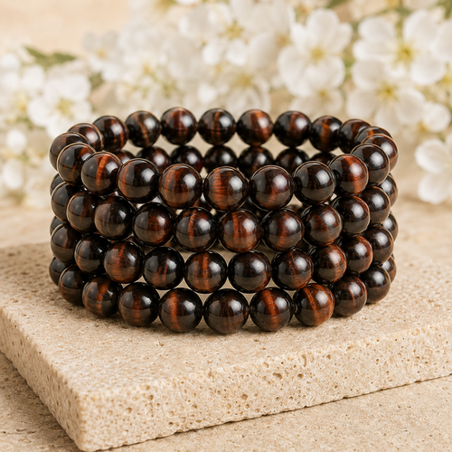 Red Tiger Eye Bracelet | Vintage Tiger Eye Bracelet (Happiness and Self Discovery)