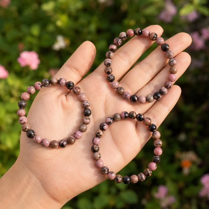 Rhodonite Bracelet (Empathy and Dispelling Negative Energy).