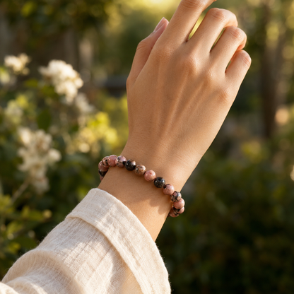 Rhodonite Bracelet (Empathy and Dispelling Negative Energy).