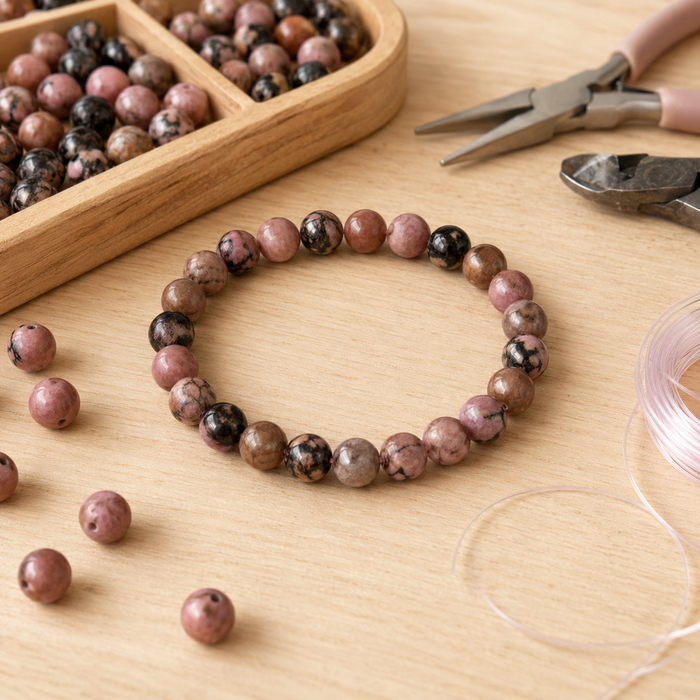 Rhodonite Bracelet (Empathy and Dispelling Negative Energy).