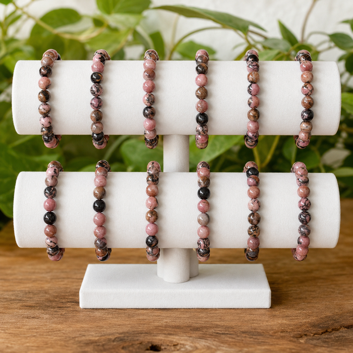 Rhodonite Bracelet (Empathy and Dispelling Negative Energy).