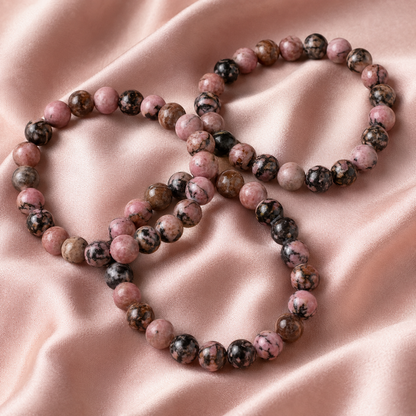 Rhodonite Bracelet (Empathy and Dispelling Negative Energy).