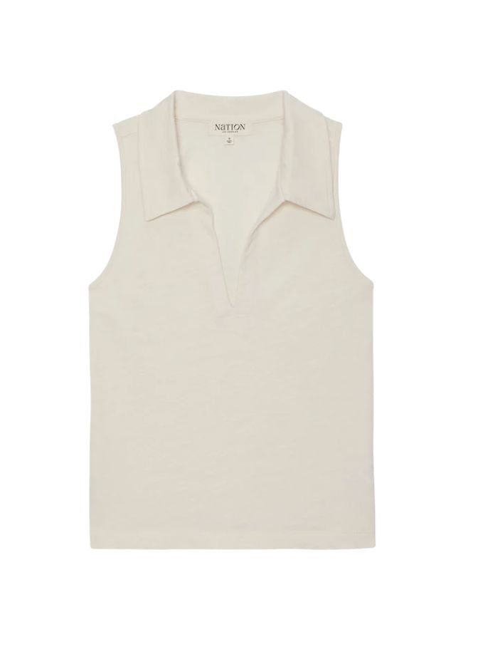 Roberta Collared Tank-Tops/Blouses-Uniquities