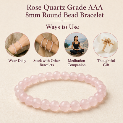 Rose Quartz Bracelet (Self-Love and Concentration)