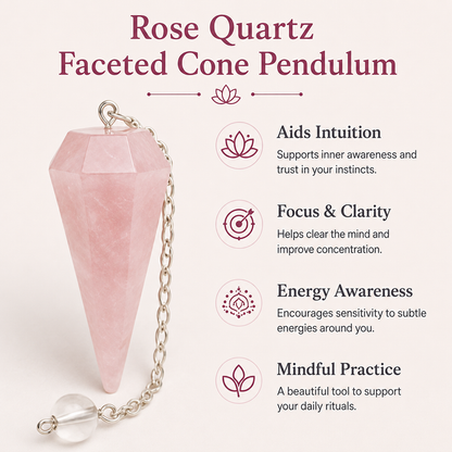 Rose Quartz Crystal Pendulum