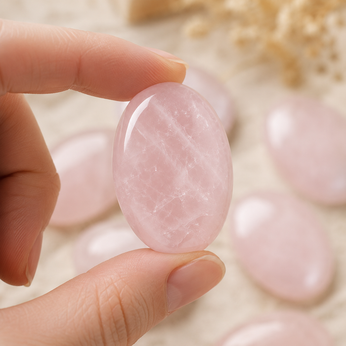 Rose Quartz Pocket Stones (Anxiety Relief and Relaxation)