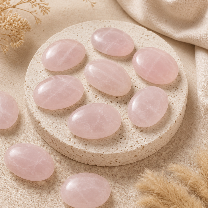 Rose Quartz Pocket Stones (Anxiety Relief and Relaxation)