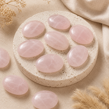Rose Quartz Pocket Stones (Anxiety Relief and Relaxation)