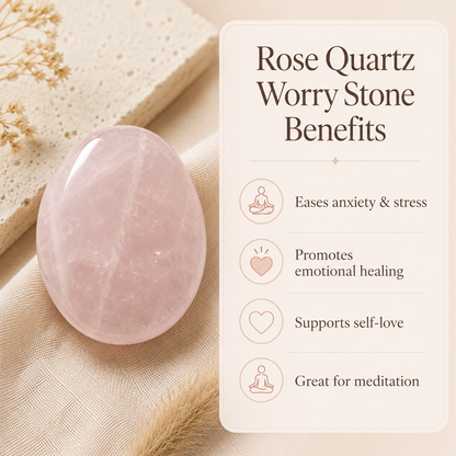 Rose Quartz Pocket Stones (Anxiety Relief and Relaxation)
