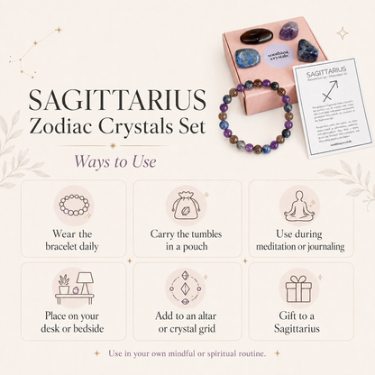 SAGITTARIUS Zodiac Crystal Kit, Sagittarius Birthstones Tumbled Stone Set, Sagittarius Gifts