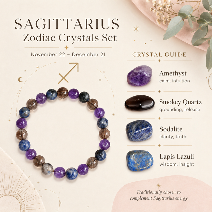 SAGITTARIUS Zodiac Crystal Kit, Sagittarius Birthstones Tumbled Stone Set, Sagittarius Gifts