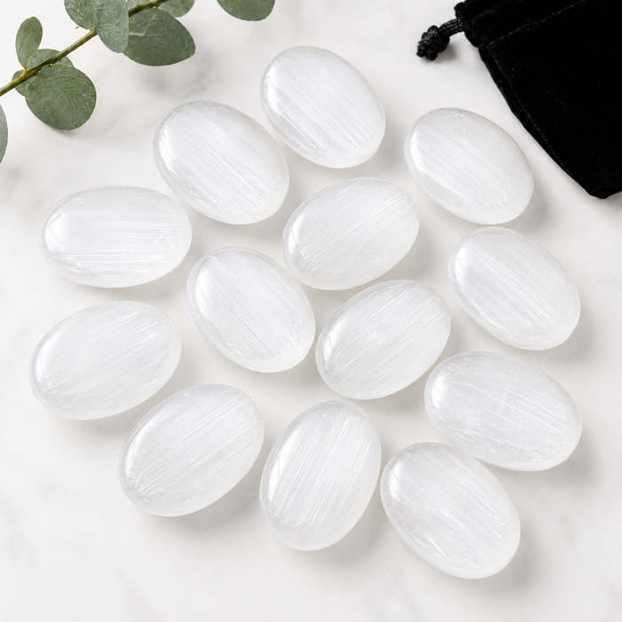 Selenite Pocket Stones (Protection and Clairvoyance )