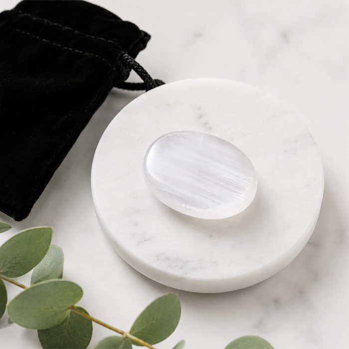 Selenite Pocket Stones (Protection and Clairvoyance )