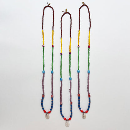 Shell & Mixed Beads Strand Necklace (F)