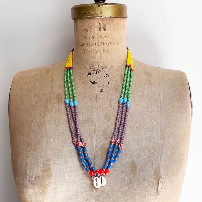 Shell & Mixed Beads Strand Necklace (F)