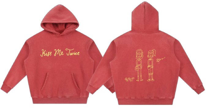 Snow Washed Kiss Me Twice Hoodie