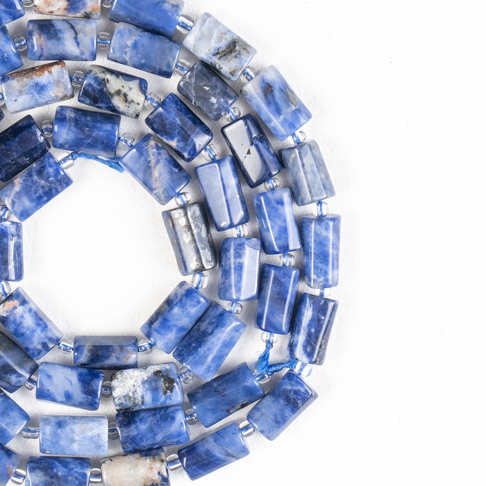 Sodalite Gemstone Pipe Bead, Crystal Healing Tube Beads.