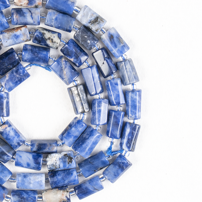 Sodalite Gemstone Pipe Bead, Crystal Healing Tube Beads.