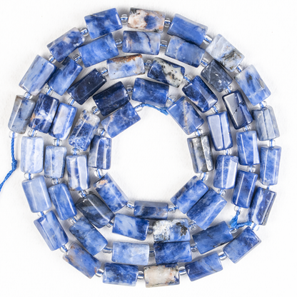 Sodalite Gemstone Pipe Bead, Crystal Healing Tube Beads.