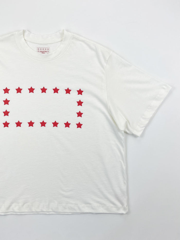 Soft Cotton Red Stars Basic T-Shirt