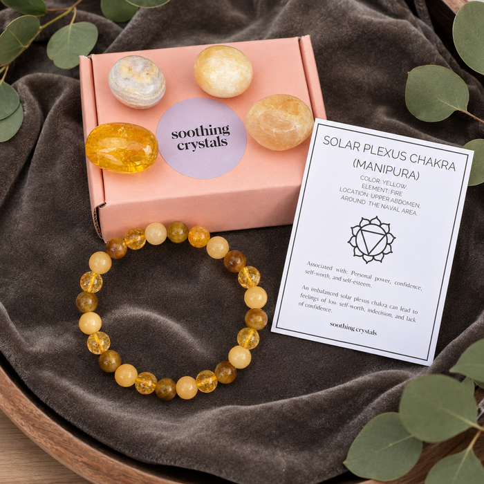 SOLAR PLEXUS Chakra Crystals Kit, Chakra's Stones Tumbled Set, Chakra's Gift