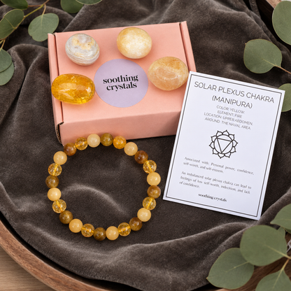 SOLAR PLEXUS Chakra Crystals Kit, Chakra's Stones Tumbled Set, Chakra's Gift