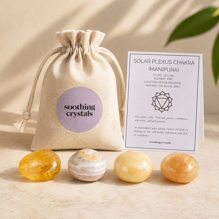 SOLAR PLEXUS Chakra Crystals Kit, Chakra's Stones Tumbled Set, Chakra's Gift