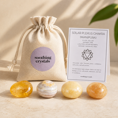 SOLAR PLEXUS Chakra Crystals Kit, Chakra's Stones Tumbled Set, Chakra's Gift